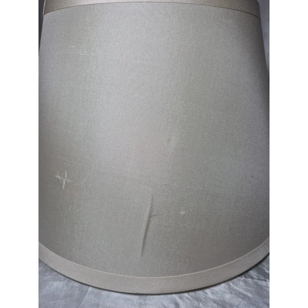 Vintage Restoration Hardware Ivory Silk Drum Roll With Slant Shade 8 1/2
